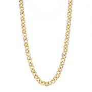 Jaseron 7 mm collar de malla - 304 Dorado de acero inoxidable x45cm