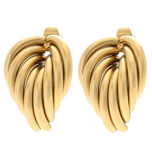 Pendientes de diseño 25x19 mm - Acero inoxidable Dorado 304 x2