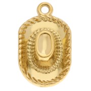 Colgante sombrero de vaquero 23x14 mm - Acero inoxidable Dorado 304 x1