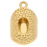 Colgante sombrero de vaquero 23x14 mm - Acero inoxidable Dorado 304 x1