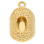 Colgante sombrero de vaquero 23x14 mm - Acero inoxidable Dorado 304 x1