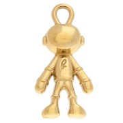 Colgante cosmonauta 23,5x11,5 mm con resina epoxi - Acero inoxidable 304 Dorado - Azul