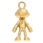 Colgante cosmonauta 23,5x11,5 mm con resina epoxi - Acero inoxidable 304 Dorado - Azul