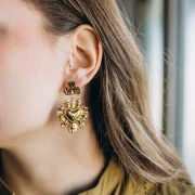 Ex-voto colgante corazón 37x33 mm - Acero inoxidable Dorado 304 x1