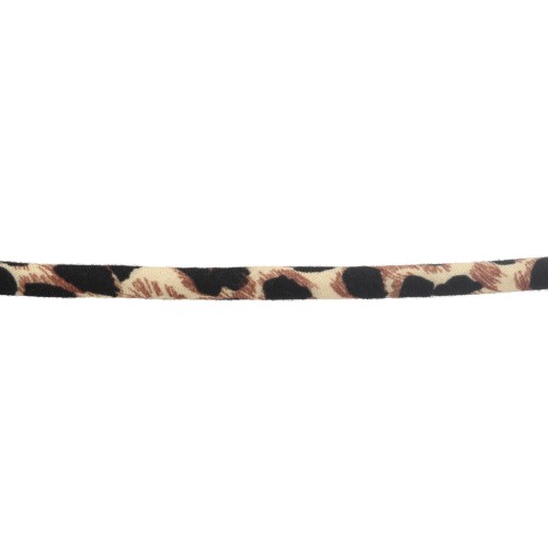 Cordón de tela redondo de 5 mm - estampado leopardo - Beige - Marrón - Negro x1m