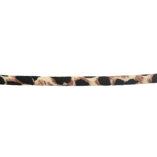 Cordón de tela redondo de 5 mm - estampado leopardo - Beige - Marrón - Negro x1m