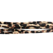 Cordón de tela redondo de 5 mm - estampado leopardo - Beige - Marrón - Negro x1m