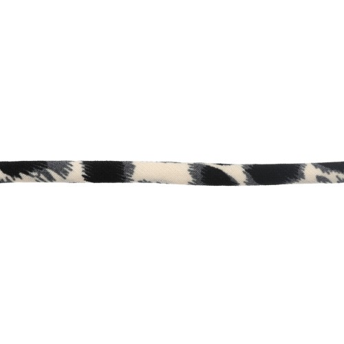 Cordón de tela redondo de 5 mm - estampado de leopardo - Beige - Gris - Negro x1m