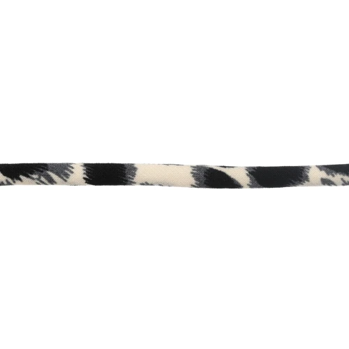 Cordón de tela redondo de 5 mm - estampado de leopardo - Beige - Gris - Negro x1m