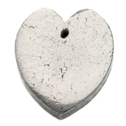 Colgante gema corazón plano 18x16 mm - Pirita x1