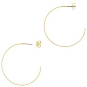 40 mm Pendientes de aro - Acero inoxidable 304L Dorado x2|raw }}