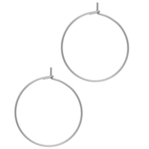 Pendientes de aro 25 mm a decorar - acero inoxidable 316L x20