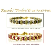 Cuentas de cristal Piros® by Puca® 2x5 mm - Gris Bronce x10g