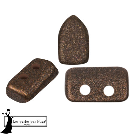 Cuentas de cristal Piros® by Puca® 2x5 mm - Bronce Granate x10g
