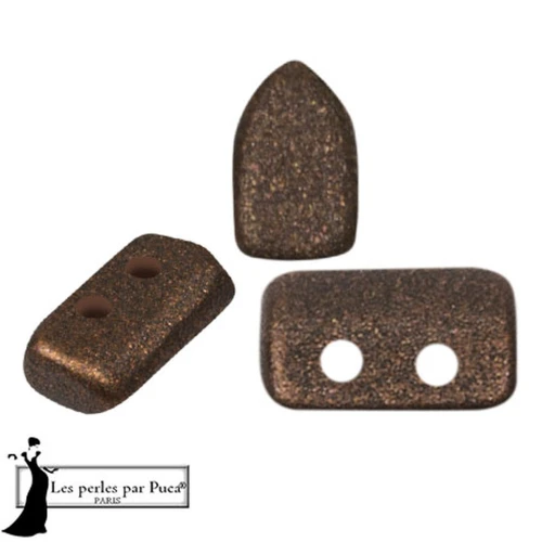 Cuentas de cristal Piros® by Puca® 2x5 mm - Bronce Granate x10g