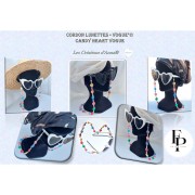 Cuenta de cristal corazón 16x15 mm - Pastel Lila x1