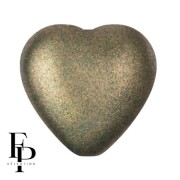 Cuenta de cristal corazón 16x15 mm - Bronce Verde x1