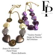 Cuenta de cristal corazón 16x15 mm - Bronce Granate x1