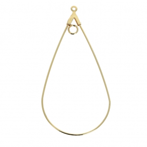 Pendientes gotas un aro 52x25 mm Dorado con oro fino x2