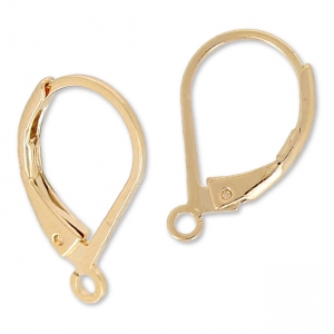 Ganchos cerrados 15 mm Dorado con oro fino rosa x2