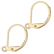Ganchos pendientes con aro abierto de 13 mm - Dorado en oro fino x2