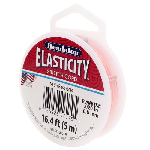 Elasticidad 0,50 mm - Dorado rosa satinado x5m