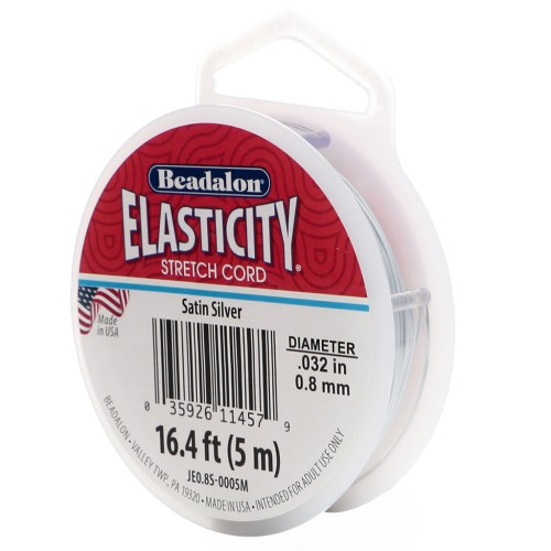 Elasticidad 0,80 mm - Plateado satinado x5m