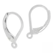 Ganchos pendientes con anillo abierto 15 mm - Plateado fino x2