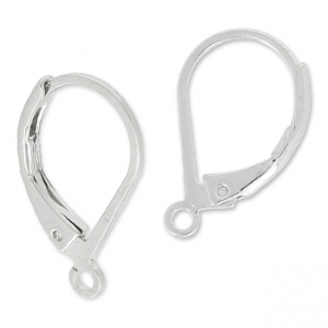 Ganchos pendientes con anillo abierto 15 mm - Plateado fino x2