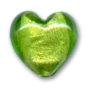 Corazones hoja de plata 20 mm Light Olivine x4|raw }}
