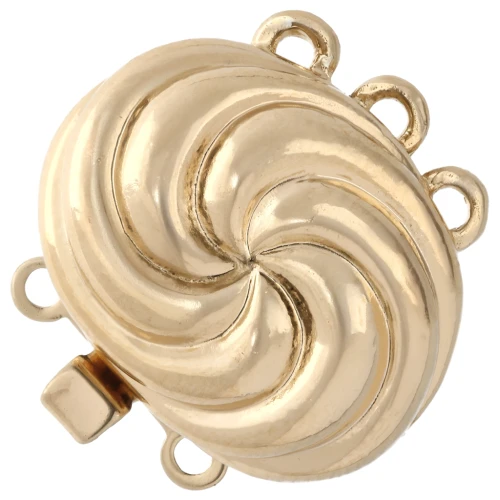 Cierre clip efecto espiral 3 filas 13x16,5 mm - Oro x1