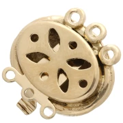 Cierre clip efecto espiral 3 filas 13x16,5 mm - Oro x1