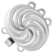 White Bronze - Cierre clip efecto espiral 3 hileras 13x16,5 mm - Bronce blanco Cierre clip efecto espiral 3 hileras 13x16,5 mm - Bronce blanco