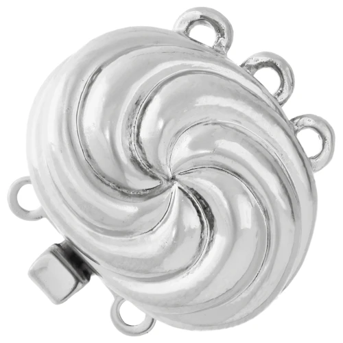 Cierre clip efecto espiral 3 hileras 13x16,5 mm - Bronce blanco