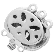 Cierre clip efecto espiral 3 hileras 13x16,5 mm - Bronce blanco