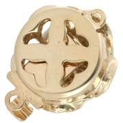 Cierre flor con clip 14 mm - Oro x1