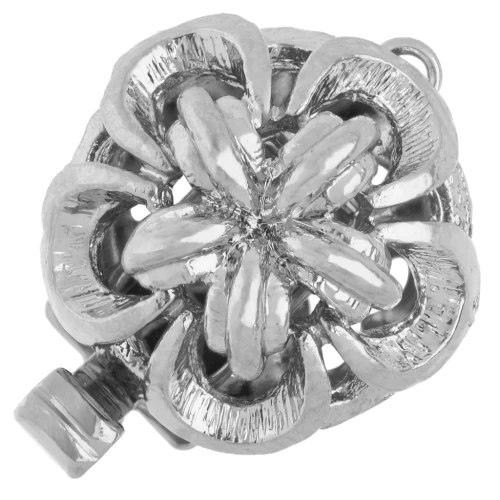 Cierre flor con clip 14 mm - Bronce blanco x1