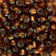 Rocaille Miyuki 6/0 1421 - Teñido Plata Forrado Oliva Dorado x8g