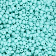 Cuentas de Rocalla Preciosa 11/0 de 2 mm - Solgel - Verde 2, teñidas en blanco tiza, 20 g