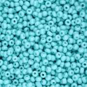 Cuentas de Rocalla Preciosa 11/0 de 2 mm - Solgel - Verde 3, teñidas en blanco tiza, 20 g