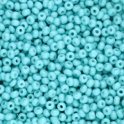 Cuentas de Rocalla Preciosa 11/0 de 2 mm - Solgel - Verde 3, teñidas en blanco tiza, 20 g