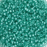 Cuentas de Rocalla Preciosa 11/0 de 2 mm - Terra Pearl - Cristal teñido de verde x 20 g
