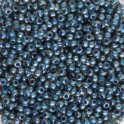 Cuentas de Rocalla Preciosa 11/0 de 2 mm - Light Topaz Lined Blue Sfinx x20 g