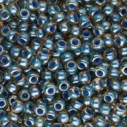 Preciosa Cuentas de Rocalla 8/0 - 3 mm - Light Topaz Lined Blue Sfinx x20 g