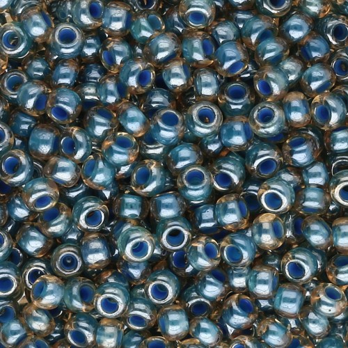 Preciosa Cuentas de Rocalla 8/0 - 3 mm - Light Topaz Lined Blue Sfinx x20 g