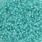 Cuentas Preciosa Rocalla 11/0 de 2 mm - Crystal Lined Green Sfinx x20 g