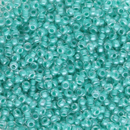 Cuentas Preciosa Rocalla 11/0 de 2 mm - Crystal Lined Green Sfinx x20 g