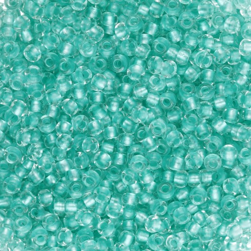 Cuentas de Rocalla Preciosa 11/0 de 2 mm - Crystal Lined Green Pearl, 1 x 20 g