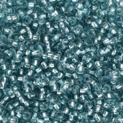 Rockery 11/0 2 mm - Solgel - Azul Verde 2 Cristal Teñido Forrado de Plata x20g