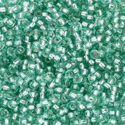 Rockery 11/0 2 mm - Solgel - Verde 2 Cristal Teñido Forrado de Plata x20g|raw }}